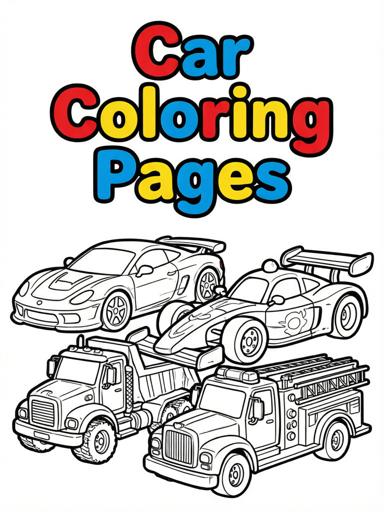 Car Coloring Pages coloring template cover