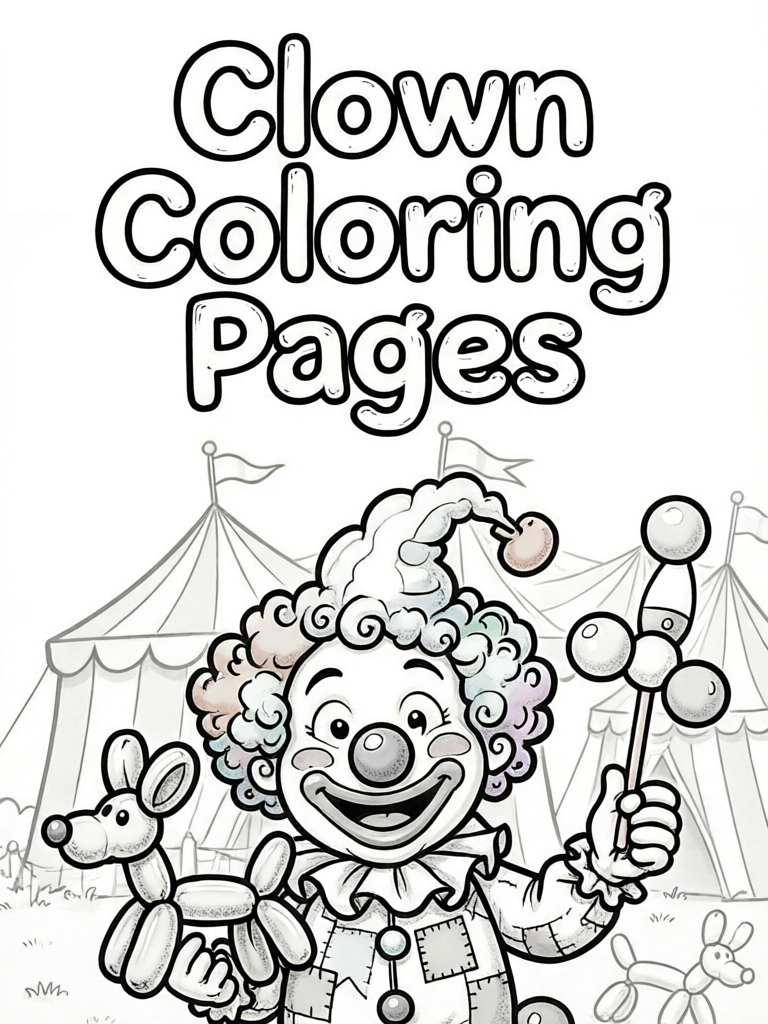Clown Coloring Pages coloring template cover